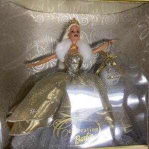 Barbie in Sparkling Gold and White Gown